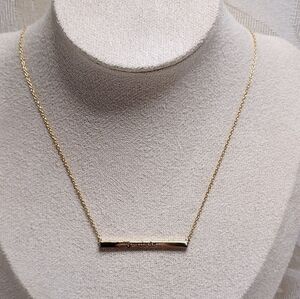 AV 925 GOLD PLATED BAR NECKLACE ENGRAVED BARBARA